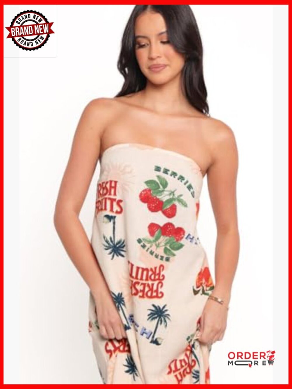 Maxi Dress with Adjustable Straps - A-Line Silhouette - Sleeveless - Pull On - Picture 4 of 4